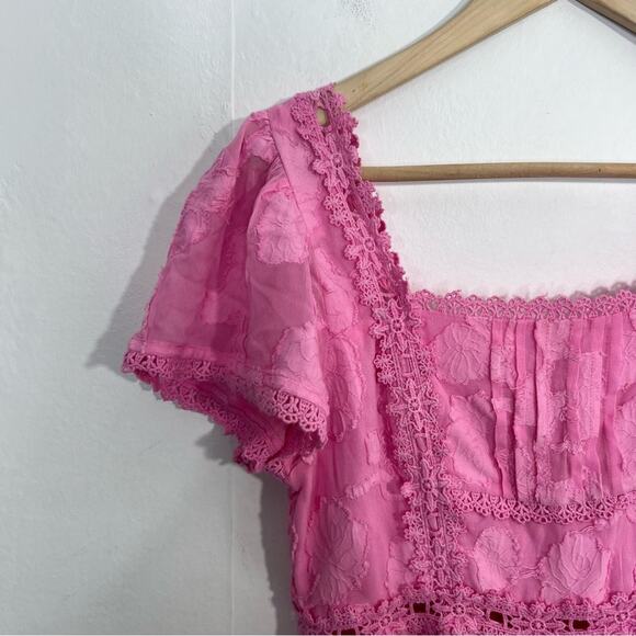 RAHI Lily Pink Floral Midi Dress Size Small - Picture 5 of 16